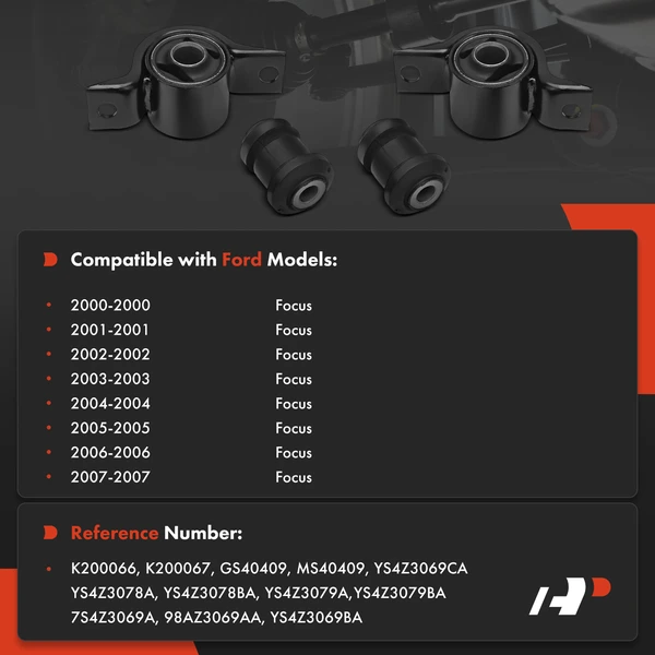 4-Pc Control Arm Bushing, Front Side A-Premium APCA9332