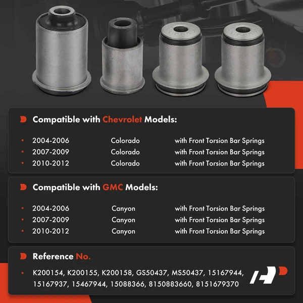 4-Pc Control Arm Bushing, Front Side A-Premium APCA9334