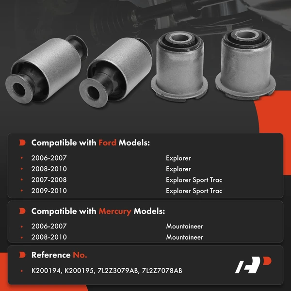 4-Pc Suspension Control Arm Bushing, Front Side A-Premium APCA9336