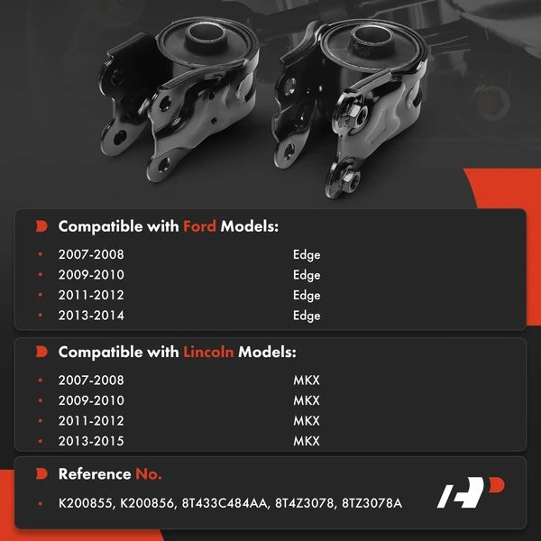 2-Pc Suspension Control Arm Bushing, Front Side A-Premium APCA9340