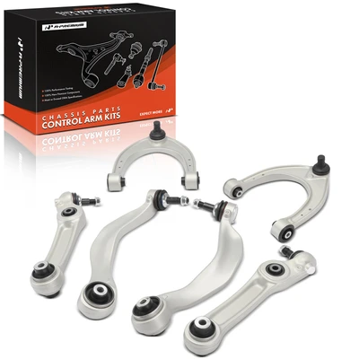6 Pcs Front Lower & Upper Control Arm and Ball Joint Kit