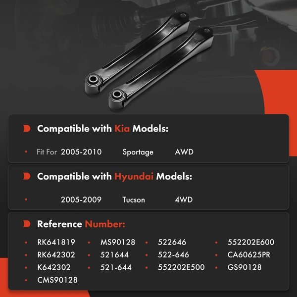 Suspension Control Arm Kit Rear Driver & Passenger Lower Rearward A-Premium APCA9197