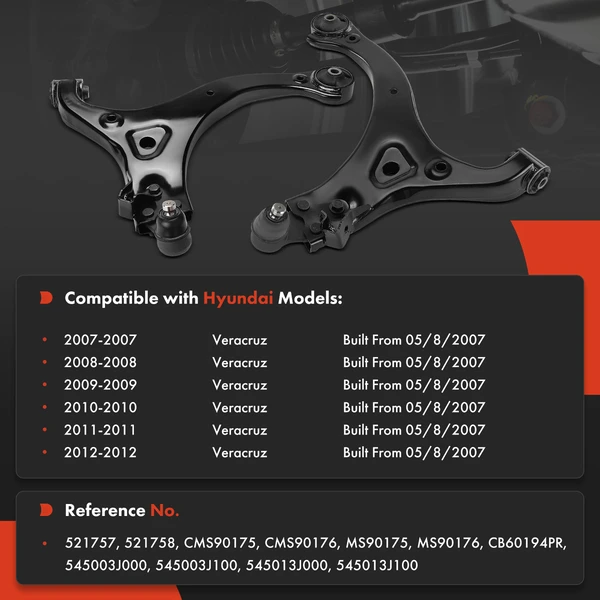 2-Pc Control Arm & Ball Joint, Front Driver & Passenger Lower with Ball Joint A-Premium APCA9202