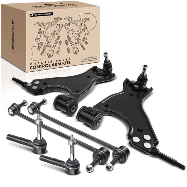 2008-2017 Buick Enclave A Set of 6 Control Arm Sway Bar Link and Tie Rod End Kit Front Lower A-Premium APCA3480