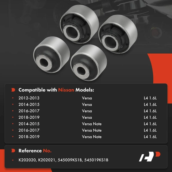 4-Pc Control Arm Bushing, Front Side A-Premium APCA9986