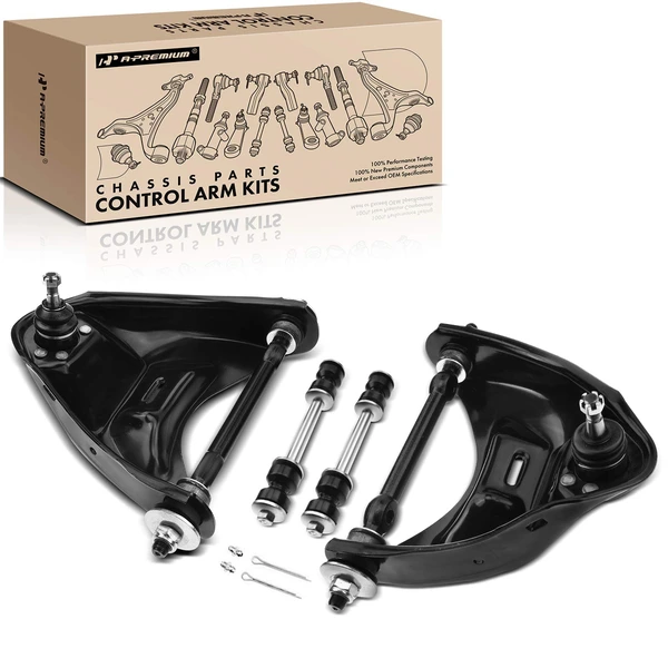 1982-1990 GMC S15 A Set of 4 Control Arm and Sway Bar Link Kit Front Upper A-Premium APCA3481