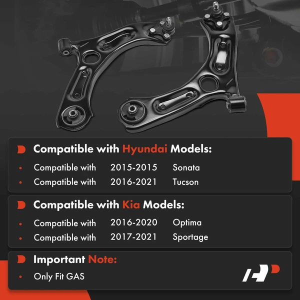2-Pc Control Arm and Ball Joint Kit, Front Lower with Ball Joint A-Premium APCA5061