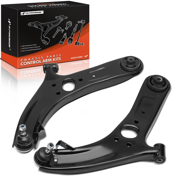 2012-2017 Hyundai Accent 2-Pc Control Arm and Ball Joint Kit, Front Driver & Passenger Lower with Ball Joint A-Premium APCA8445