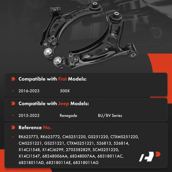 2-Pc Control Arm and Ball Joint, Front Driver & Passenger Lower with Ball Joint A-Premium APCA7855