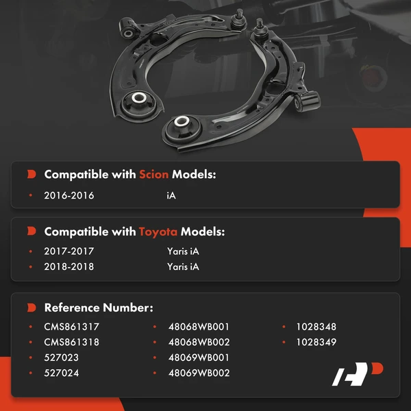 Suspension Control Arm Ball Joint Assembly Front Driver & Passenger Lower A-Premium APCA8458