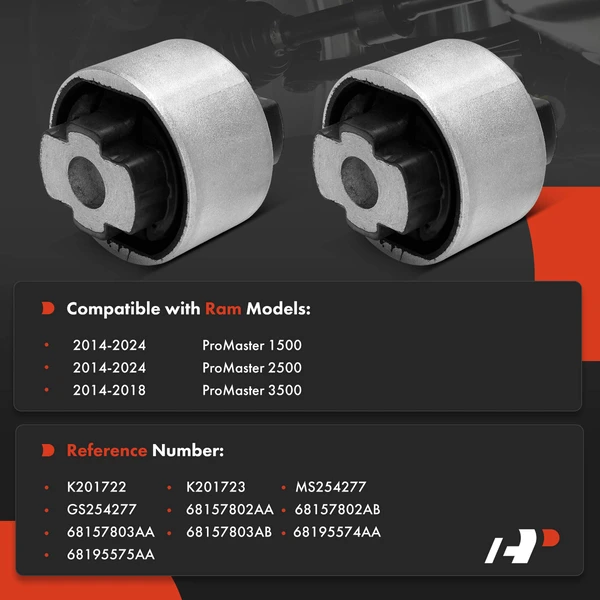 2-Pc Control Arm Bushing, Front Lower Rearward A-Premium APCA9989