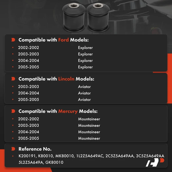2-Pc Control Arm Bushing, Rear Lower Rearward A-Premium APCA9990