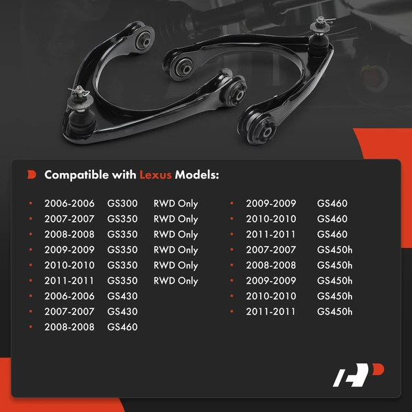 2-Pc Control Arm and Ball Joint, Front Driver & Passenger Upper with Ball Joint A-Premium APCA9232