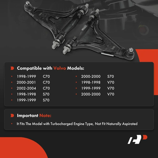 2-Pc Control Arm and Ball Joint Kit, Front Driver & Passenger Lower with Ball Joint A-Premium APCA7954