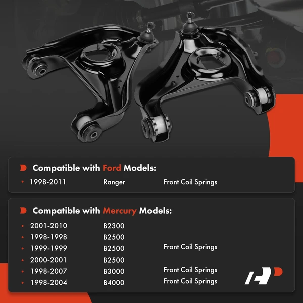 2-Pc Control Arm & Ball Joint, Front Driver & Passenger Lower with Ball Joint A-Premium APCA8772