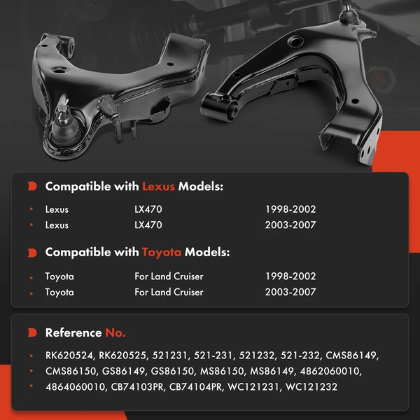 2-Pc Control Arm and Ball Joint Assembly, Front Driver & Passenger Lower with Ball Joint A-Premium APCA9235