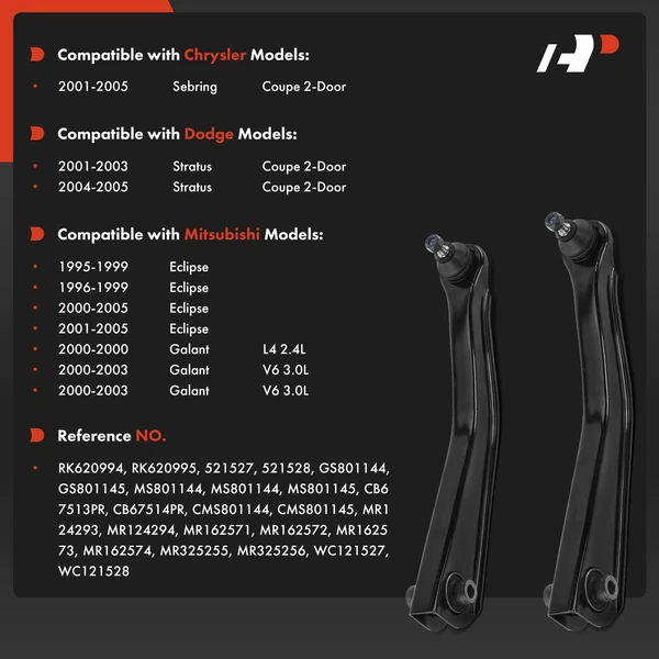 2-Pc Control Arm Kit, Rear Side A-Premium APCA9237