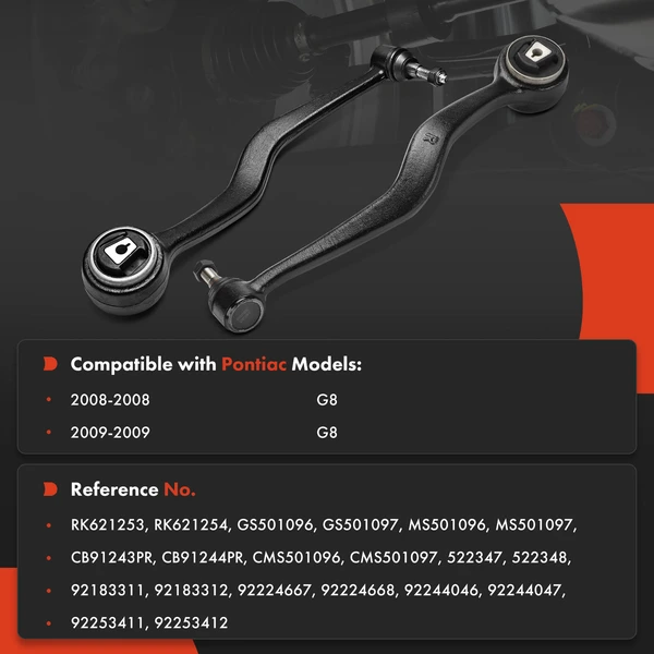 2-Pc Control Arm with Ball Joint Assembly, Front Driver & Passenger Lower Forward with Ball Joint A-Premium APCA8776
