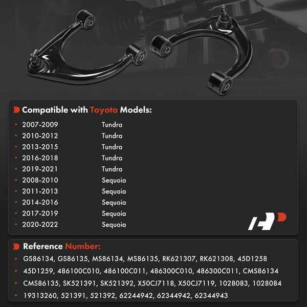 2-Pc Control Arm & Ball Joint, Front Driver & Passenger Upper with Ball Joint A-Premium APCA8777