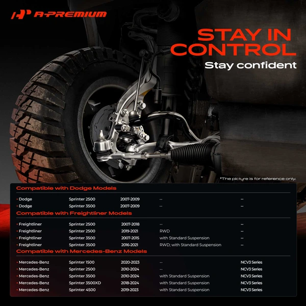 2-Pc Control Arm & Ball Joint Assembly, Front Driver & Passenger Lower A-Premium APCA8782