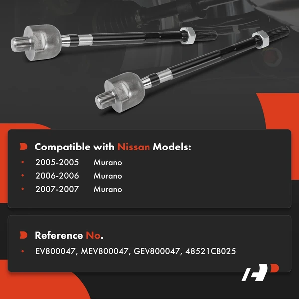 2 Pcs Front Inner Tie Rod Ends for Nissan Murano 2005-2007