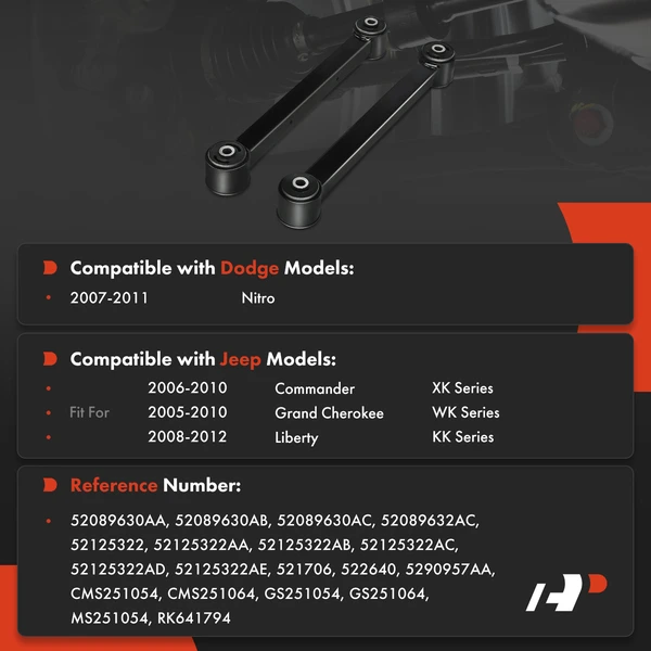 2-Pc Suspension Control Arm, Rear Lower A-Premium APCA8800