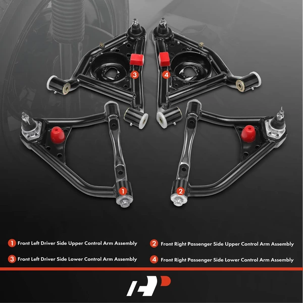 4-Pc Control Arm, Front Upper & Lower with Ball Joint A-Premium APCA5472