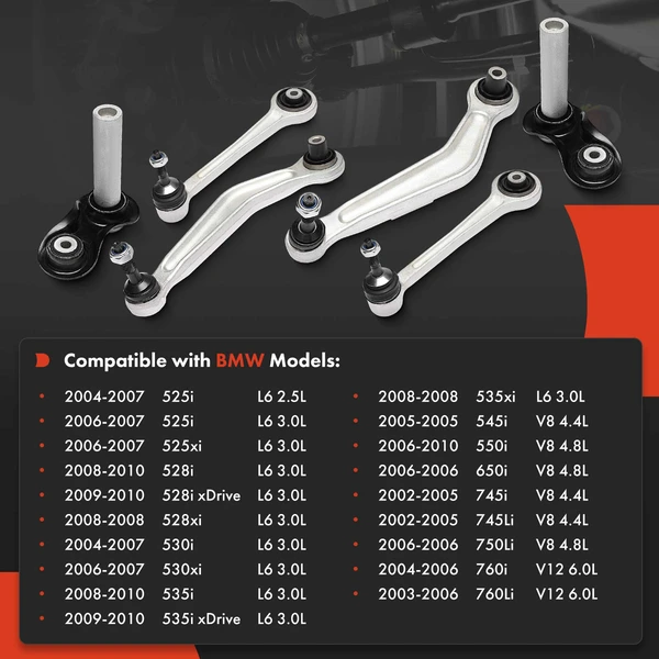 6 Suspension Control Arm Ball Joint Assembly Rear Side A-Premium APCA9872