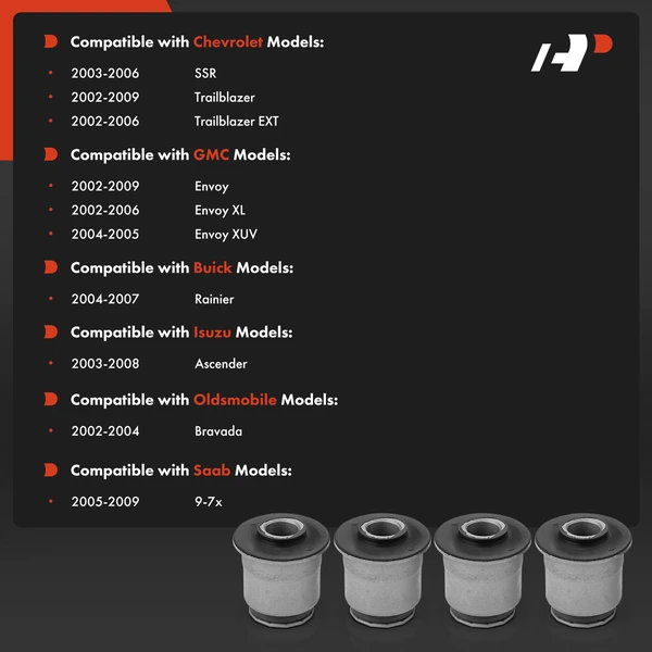 4-Pc Control Arm Bushing, Front Upper A-Premium APCA7468