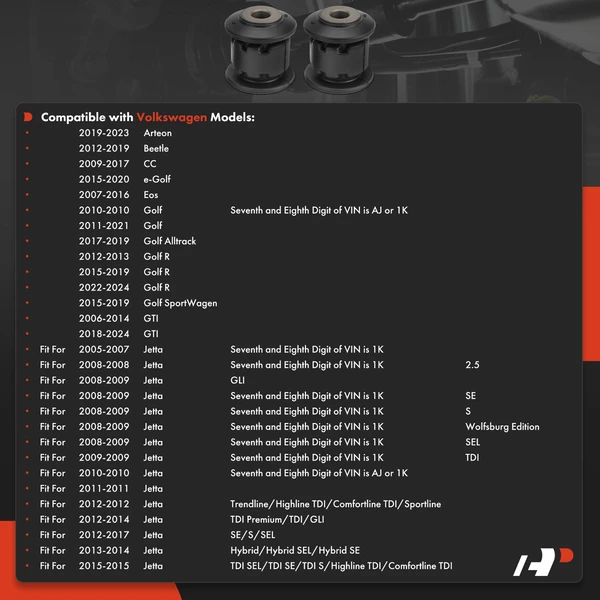2-Pc Control Arm Bushing, Front Lower Forward A-Premium APCA9996