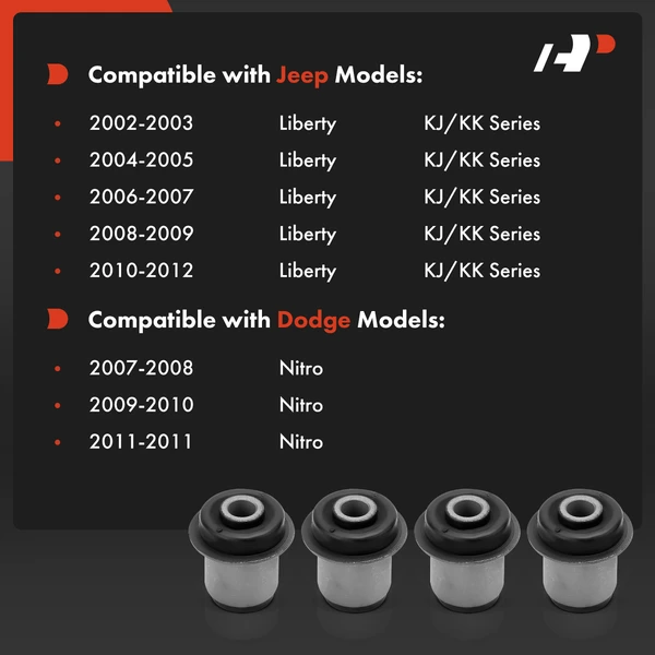 4-Pc Control Arm Bushing, Front Upper A-Premium APCA7474