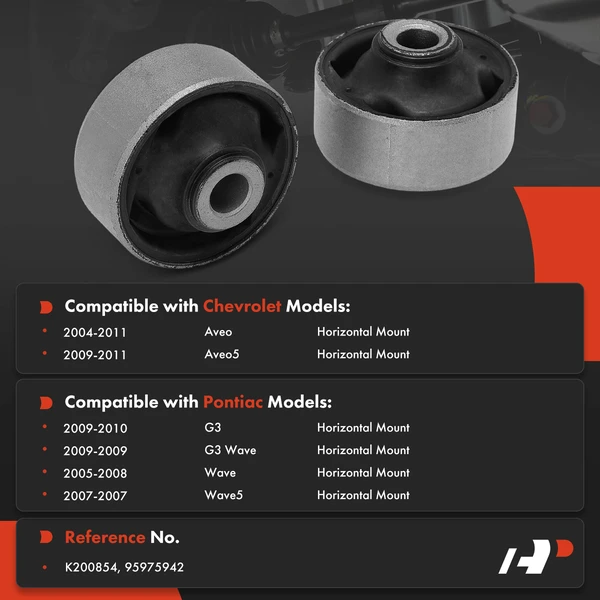 2-Pc Control Arm Bushing, Front Driver & Passenger Lower Rearward A-Premium APCA10001