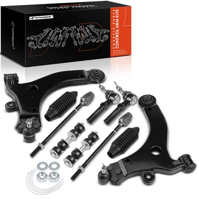 10 Pcs Front Control Arm Sway Bar Link Tie Rod End