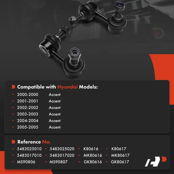 2-Pc Suspension Stabilizer Bar Link, Front Driver & Passenger A-Premium APCA9256