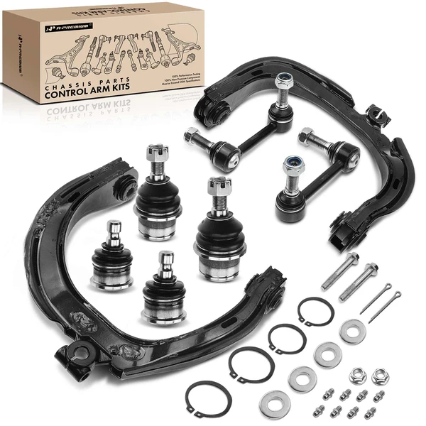 2004 Oldsmobile Bravada A Set of 8 Control Arm Ball Joint and Sway Bar Link Kit Front Side A-Premium APCA3499