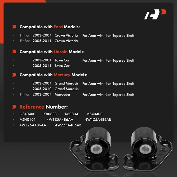 2-Pc Control Arm Bushing, Front Driver & Passenger Lower Rearward A-Premium APCA10011