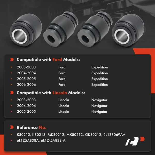 4-Pc Control Arm Bushing, Rear Side A-Premium APCA10005
