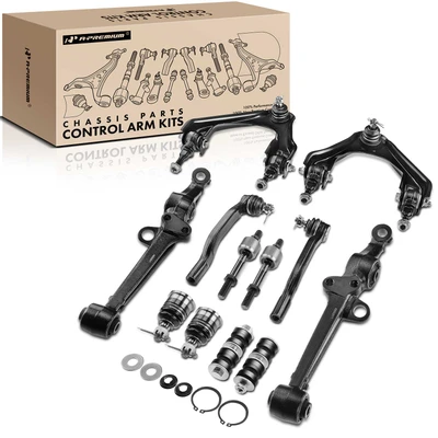 12 Pcs Front Control Arm with Ball Joints Sway Bar Tie Rod End