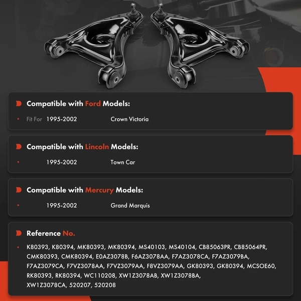 2-Pc Control Arm & Ball Joint Assembly, Front Side with Ball Joint A-Premium APCA8856