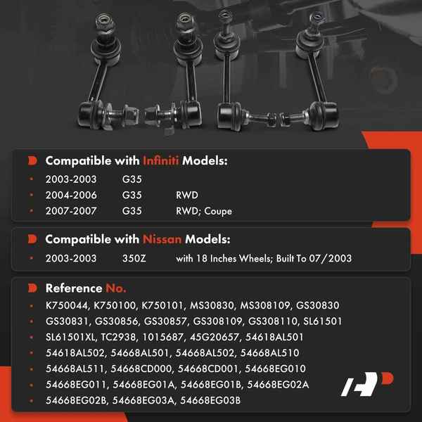 Sway Bar Link Front & Rear A-Premium APCA9259