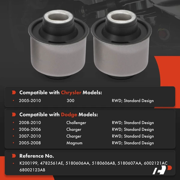 2-Pc Control Arm Bushing, Front Lower Inner Rearward A-Premium APCA10012