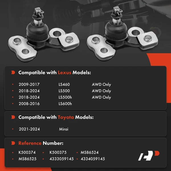 Ball Joint Kit Front Driver & Passenger Forward Lower A-Premium APCA8871