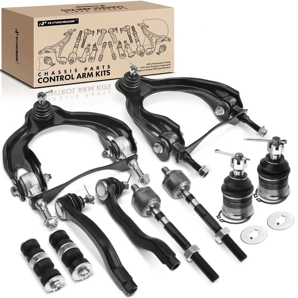 1993-1997 Honda Civic del Sol A Set of 10 Control Arm Ball Joint Sway Bar Link Tie Rod End Kit Front Side A-Premium APCA3504