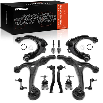 12 Pcs Front Control Arm with Ball Joint Bar Link Tie Rod End