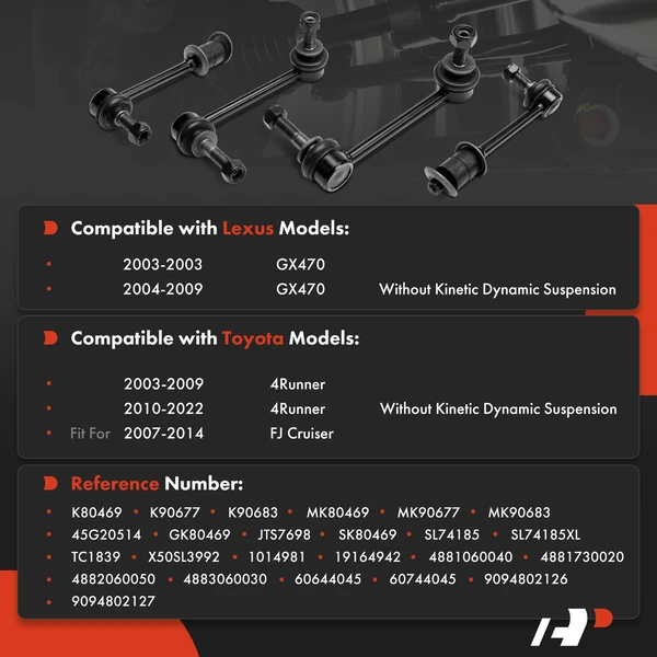 Sway Bar Link Kit Front & Rear A-Premium APCA9282