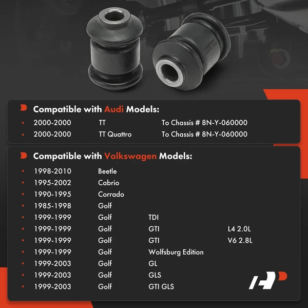 2-Pc Control Arm Bushing, Front Driver & Passenger Lower Forward A-Premium APCA10021