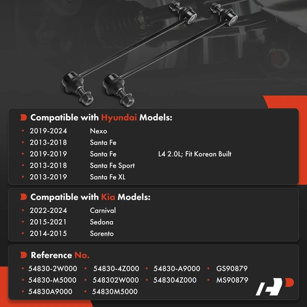 Sway Bar Link Kit Front Driver & Passenger A-Premium APCA8900