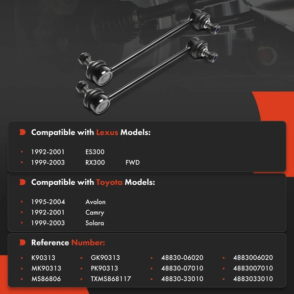 Sway Bar Link Kit Rear Driver & Passenger A-Premium APCA9276