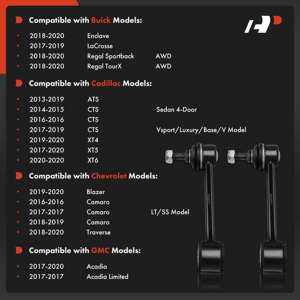Sway Bar Link, Rear Side, A-Premium APCA5115