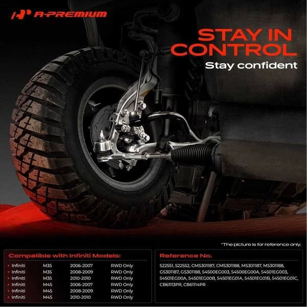 2-Pc Control Arm & Ball Joint Assembly, Front Driver & Passenger Lower with Ball Joint A-Premium APCA8472